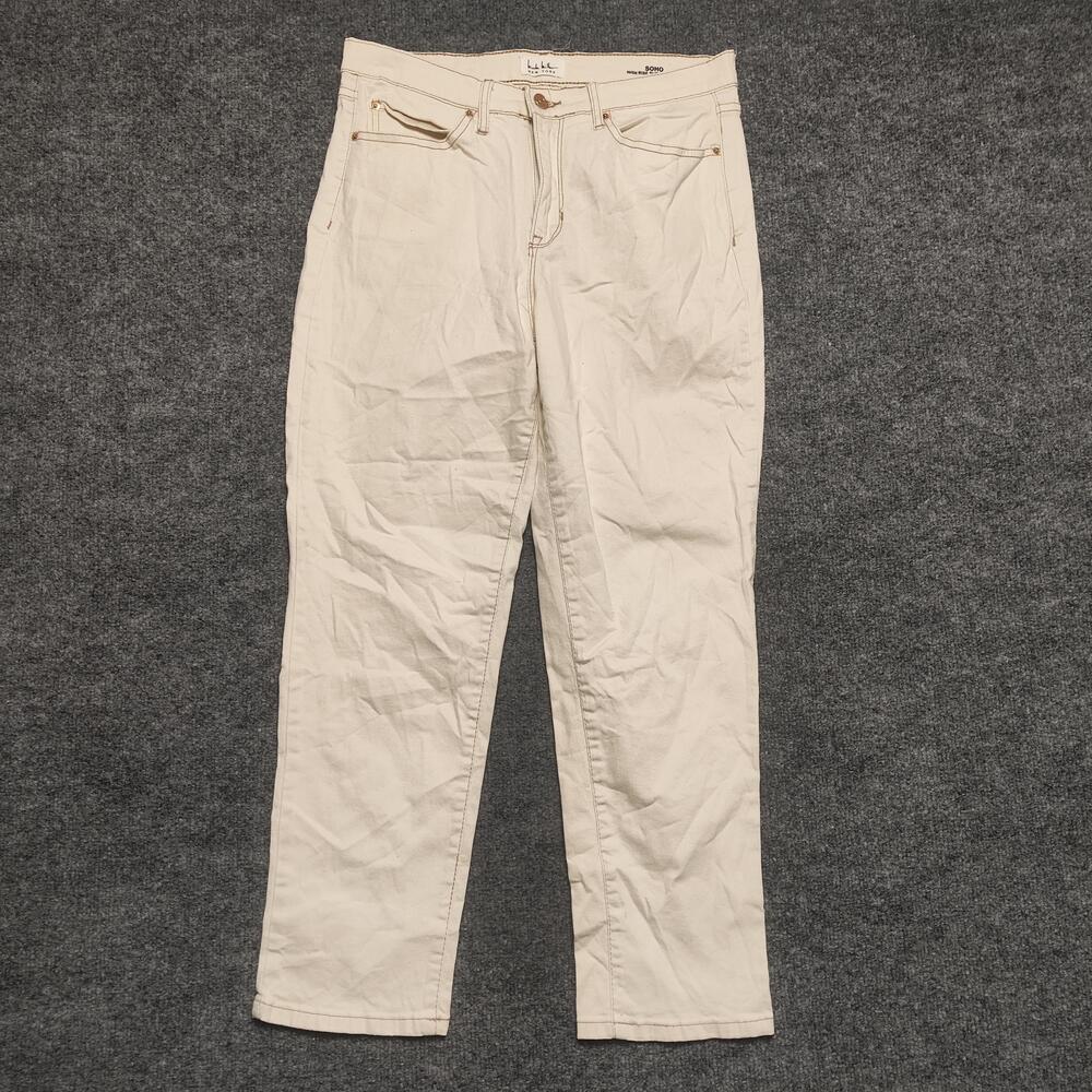 Nicole Miller New York Soho Jeans Womens 10 White High Rise Slim Straight Denim